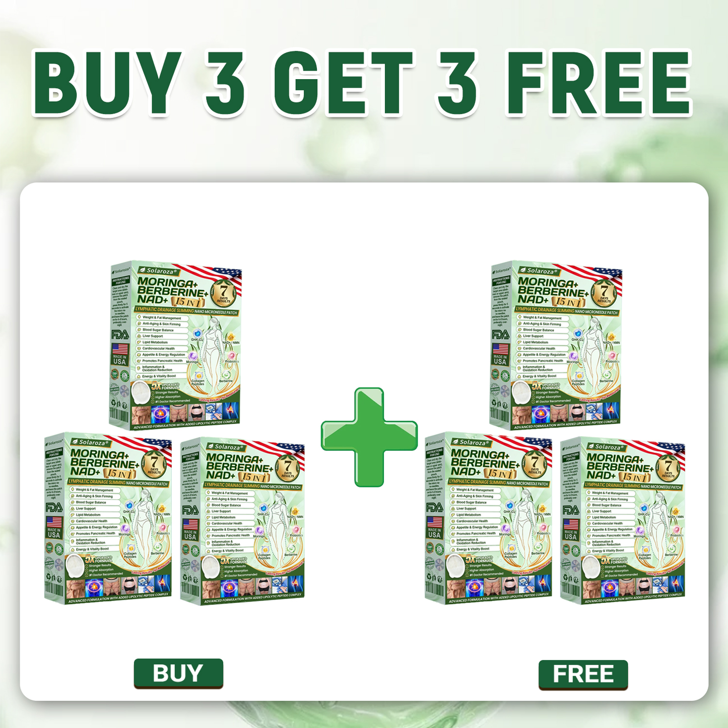⚡Official Store | 🍋 Solaroza® Moringa & Berberine 15-IN-1 Advanced Nano Microneedle Patch